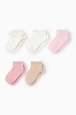 Multipack of 5 - baby socks - textured