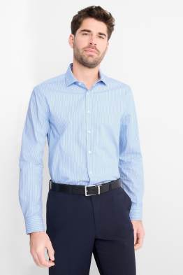 Camicia business - slim fit - collo all'italiana - senza necessità di stiratura - a righe