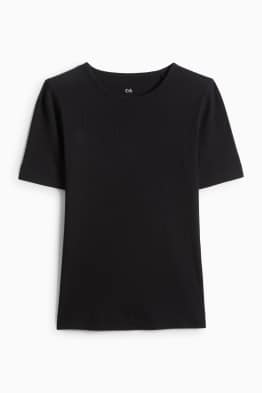 T-Shirt - Slim Fit - gerippt