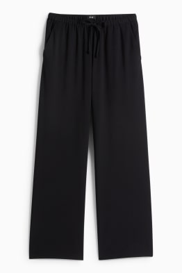 Plátěné kalhoty - mid waist - wide leg