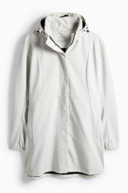 Softshellmantel mit Kapuze - wasserabweisend - 4 Way Stretch