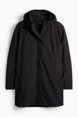 Softshellmantel mit Kapuze - wasserabweisend - 4 Way Stretch