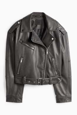 Bikerjack met ceintuur - imitatieleer