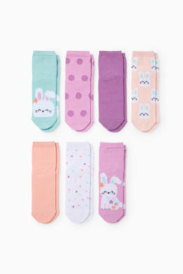 Multipack 7 ks - zajíčci - ponožky s motivem