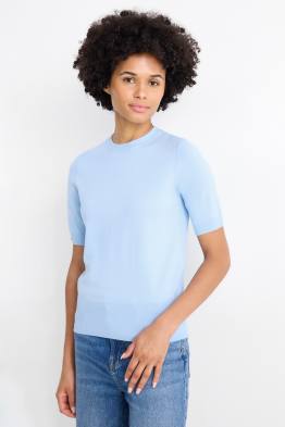 Knitted jumper - short sleeve