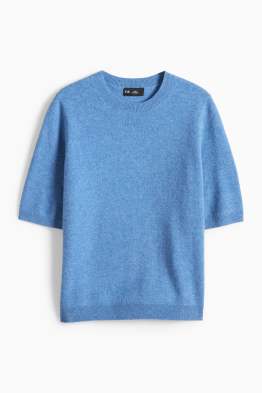 Kaschmir-Strickpullover - kurzarm