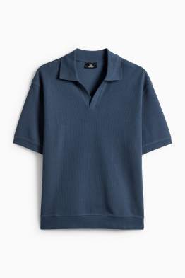 Polo en maille - relaxed fit - finition côtelée