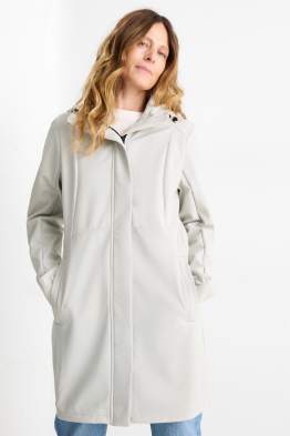 Softshellmantel mit Kapuze - wasserabweisend - 4 Way Stretch