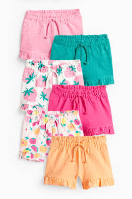 Set van 6 - fruit - short - met structuur