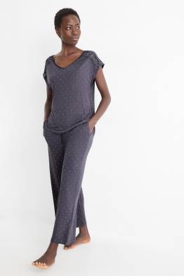 Pijama din viscoză - cu buline