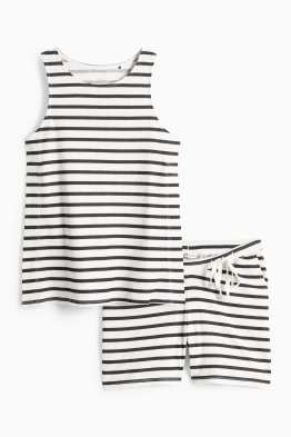 Still-Shorty-Pyjama - gestreift - strukturiert