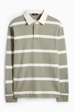 Poloshirt met lange mouwen - relaxed fit - gestreept