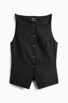 Business-Weste - tailliert - Leinen-Mix