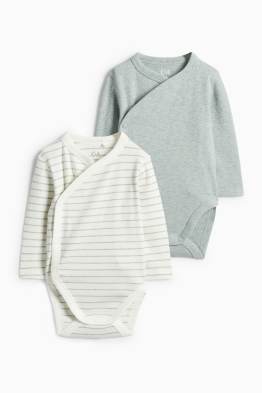 Multipack 2er - Baby-Wickelbody - gerippt