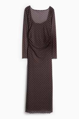 Šaty ze síťovaného materiálu - puntíkované
