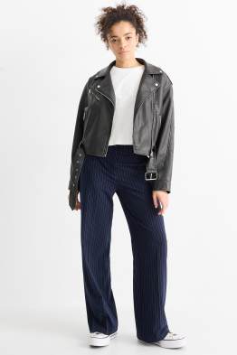 Pantalon en toile - mid waist - wide leg