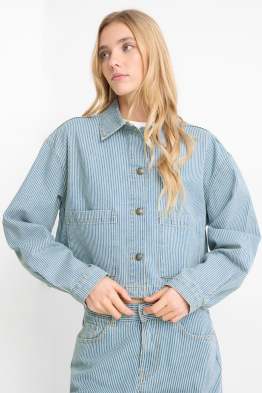 Chemise-blouse en jean - à rayures