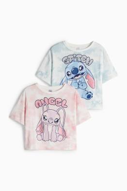 Multipack 2er - Lilo & Stitch - Kurzarmshirt - Glanz-Effekt