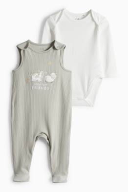 Schäfchen, Kuh und Küken - Strampler-Set - 2 teilig