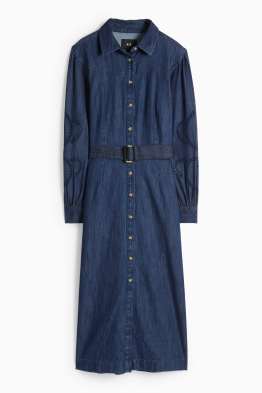 Jeans-Blusenkleid mit Gürtel