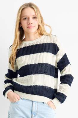 Maglione - a coste - a righe