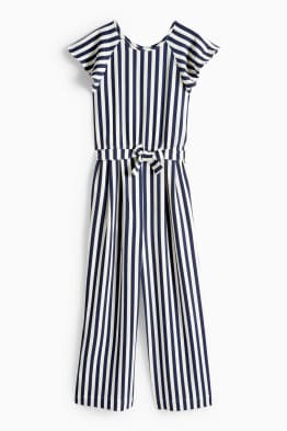 Jumpsuit - striped - textured