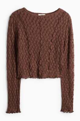 Crop Langarmshirt - Slim Fit