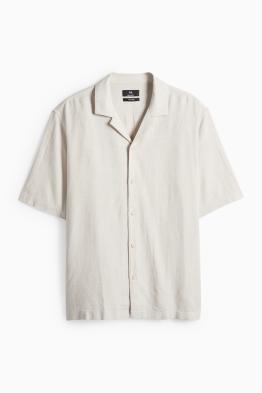 Košile s lněným podílem - relaxed fit - klopový límec