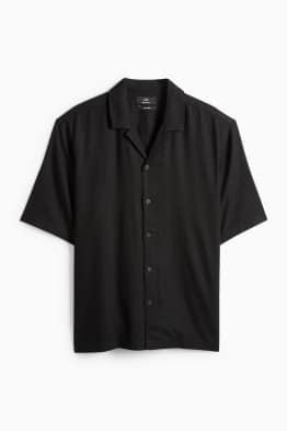 Košile s lněným podílem - relaxed fit - klopový límec