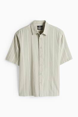 Chemise - relaxed fit - col kent - lin mélangé - à rayures