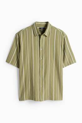 Chemise - relaxed fit - col kent - lin mélangé - à rayures