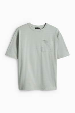 Tričko s krátkým rukávem - pruhované - strukturované