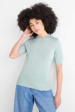 Knitted jumper - short sleeve