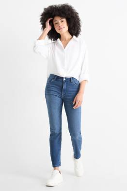 Slim Jeans - Mid Waist - Jog Denim
