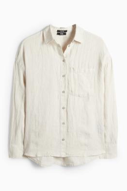 Blusa camisera de lino