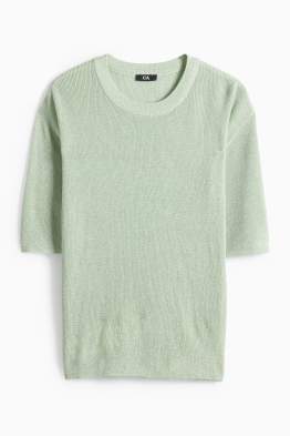 Jersei de punt de mitja - mànigues curtes - acanalat - efecte brillant