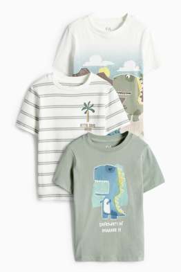 Paquet de 3 - dinosaures - samarreta de mànigues curtes