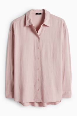Shirt blouse with linen content