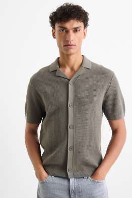 Chemise en maille - regular fit - col à revers
