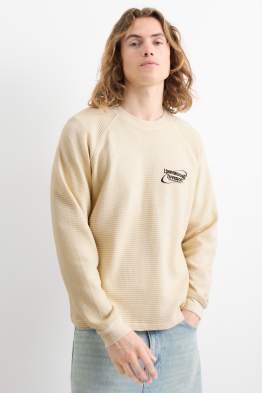 Haut à manches longues - relaxed fit - finition texturée