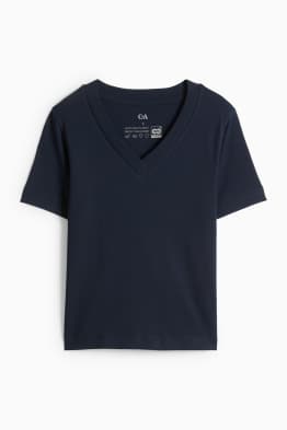 T-Shirt mit V-Ausschnitt - Slim Fit