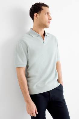 Polo en maille - relaxed fit - finition côtelée