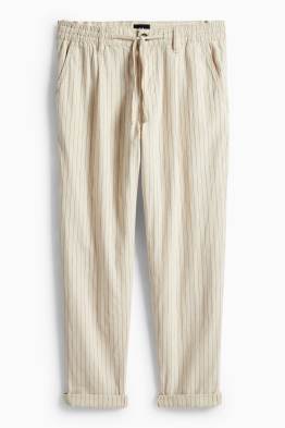 Chino - Leinen-Mix - Nadelstreifen