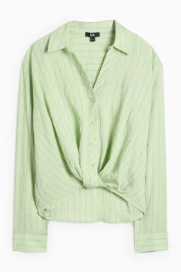 Bluză cu nod - cu dungi