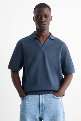 Tricou polo din tricot - relaxed fit - reiat