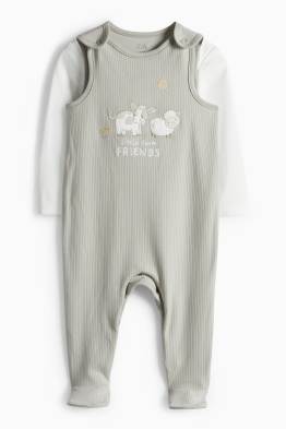 Schäfchen, Kuh und Küken - Strampler-Set - 2 teilig