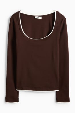 Samarreta de màniga llarga - slim fit - estil 2 en 1