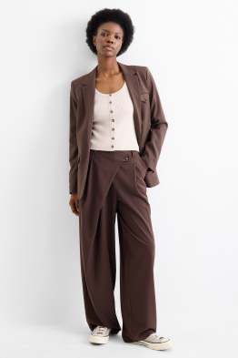 Pantalon de toile - mid waist - barrel leg