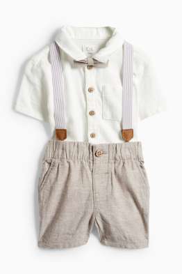 Baby outfit with braces - 3 piece - formal