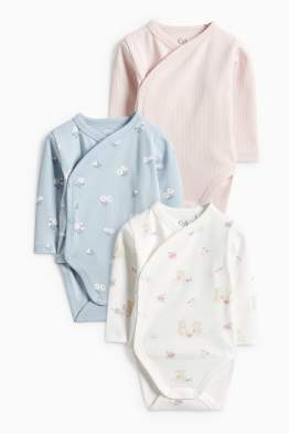 Set van 3 - muisje en bloemetje - wikkelrompertje